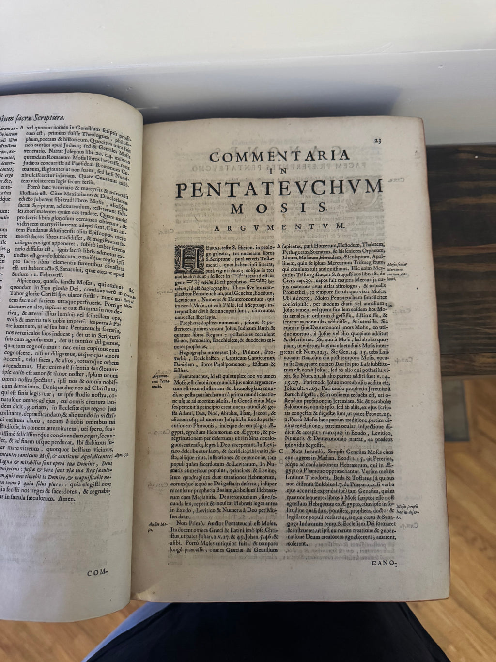 1681 Cornelius a Lapide – Commentaria in Pentateuchum Mosis – Massive Antwerp Folio – Original Leather