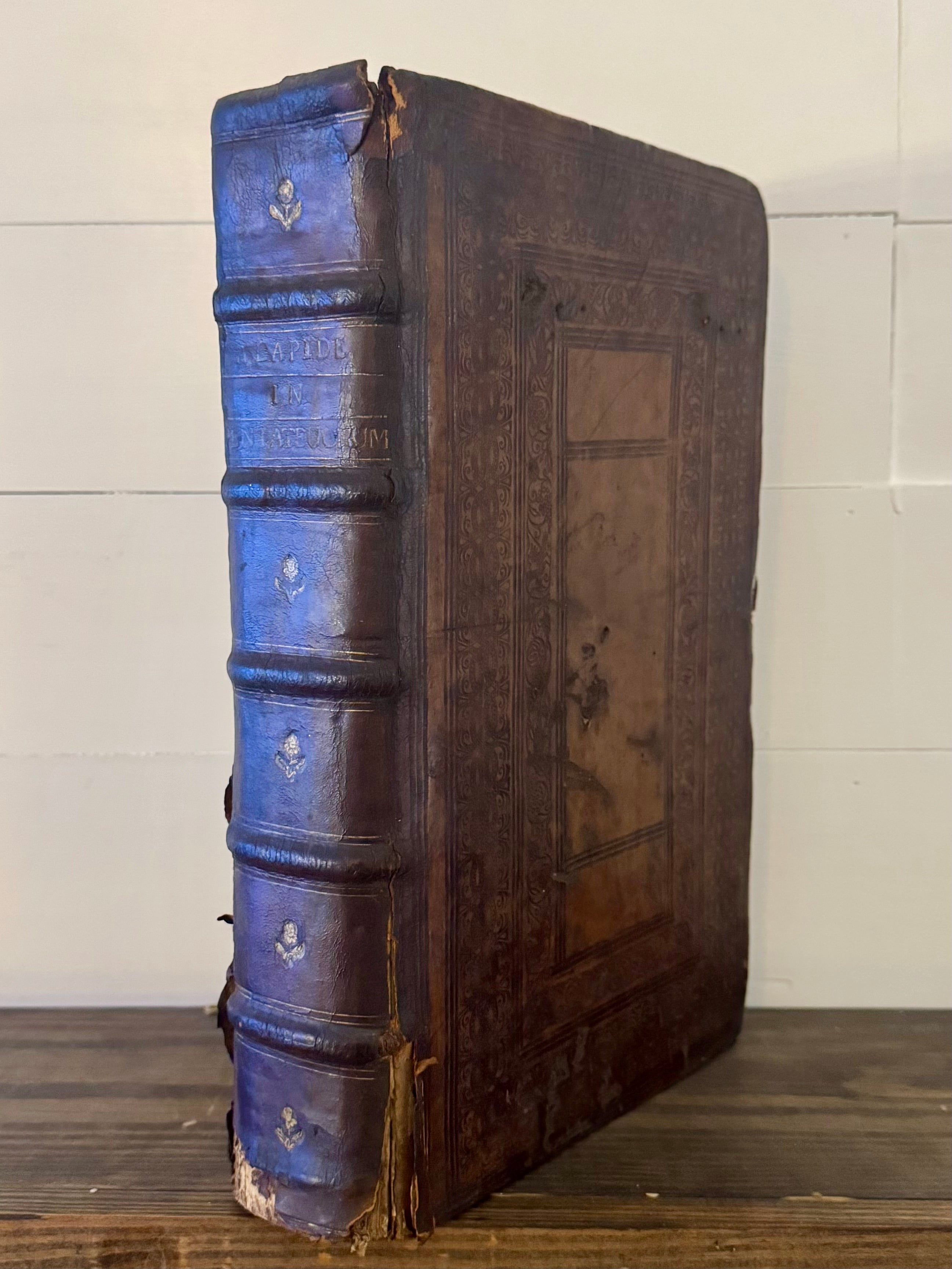 1681 Cornelius a Lapide – Commentaria in Pentateuchum Mosis – Massive Antwerp Folio – Original Leather
