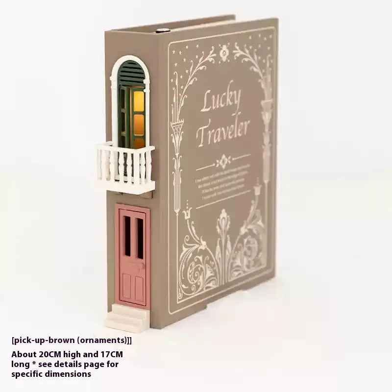 Fake Books Bookends With Led Light Book Holders Booknook Model Kit For Bookshelf Insert Miniature Ornament Decor Christmas Gifts