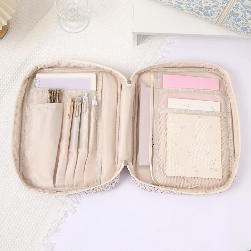 Large Bible Cover Case For Women,Quilted Bible Bag,Floral Bible Storage Bags With Zipper Pocket And Handle,Bible Study Supplies