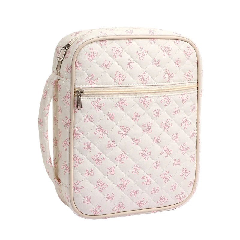 Large Bible Cover Case For Women,Quilted Bible Bag,Floral Bible Storage Bags With Zipper Pocket And Handle,Bible Study Supplies