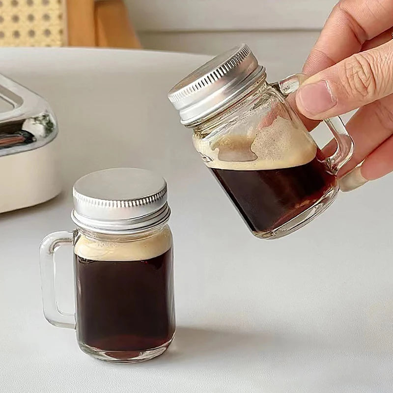 35ml/120ml Mini Mason Jar for Jam Honey Portable Leakproof Coffee Milk Juice Bottle With Lid Home Party Vodka Spirits Shot Glass