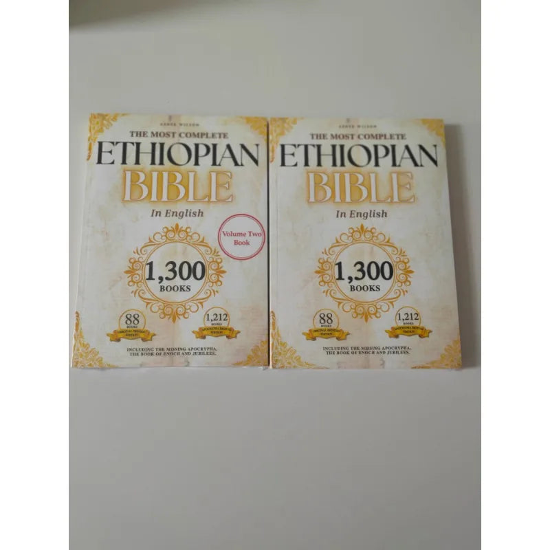 The Ethiopian Bible (English Version): Contains 1300 volumes and is the complete English version of the Ethiopian Bible