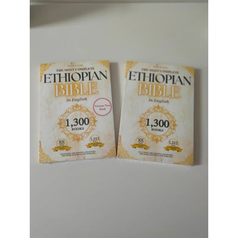 The Ethiopian Bible (English Version): Contains 1300 volumes and is the complete English version of the Ethiopian Bible