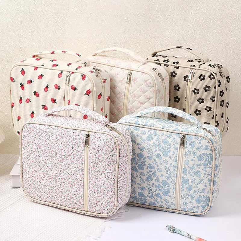 Large Bible Cover Case For Women,Quilted Bible Bag,Floral Bible Storage Bags With Zipper Pocket And Handle,Bible Study Supplies