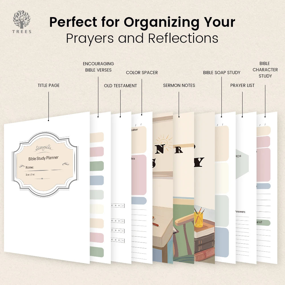 Daily Bible Study Journal - S.O.A.P Method Bible Study Supplies Church Notes Notebook Daily Devotional Notebook Prayer Journal