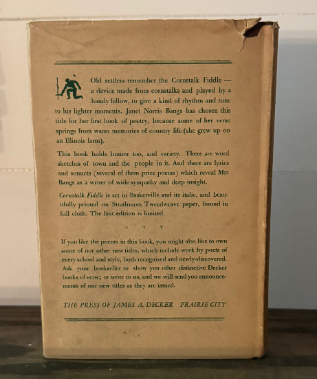 Cornstalk Fiddle – Janet Norris Bangs (Signed, 1st Edition)