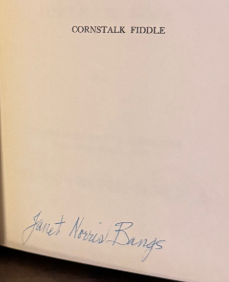 Cornstalk Fiddle – Janet Norris Bangs (Signed, 1st Edition)