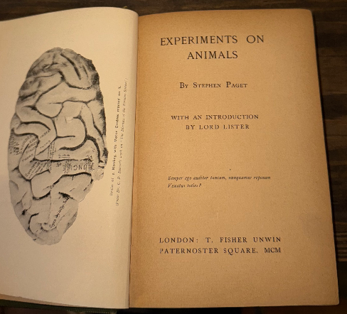 Experiments on Animals – Stephen Paget, Intro by Lord Lister (1900s Medical Hist