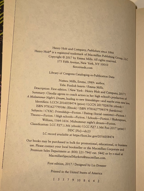 Foolish Hearts – Emma Mills (Signed Copy)