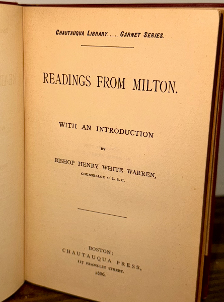 Readings from Milton – Chautauqua Library Garnet Series (1886)