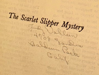 The Scarlet Slipper Mystery (Nancy Drew Mystery Stories #32, 1954 Hardcover, Car