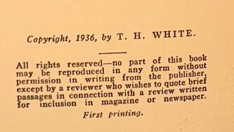 England Have My Bones by T. H. White – First Edition, 1936 (Macmillan, New York)