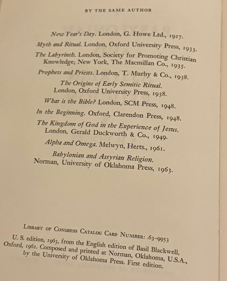 Babylonian and Assyrian Religion by S.H. Hooke – University of Oklahoma Press, 1