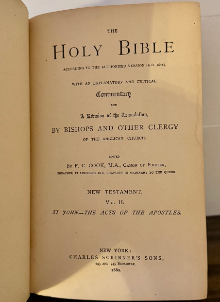 1880 Anglican Commentary Bible – St. John & Acts (Vol. II) – Charles Scribner’s