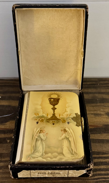 Antique Polish Catholic Celluloid Prayer Book w/ Original Box & Clasp (c.1910–19
