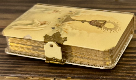 Antique Polish Catholic Celluloid Prayer Book w/ Original Box & Clasp (c.1910–19