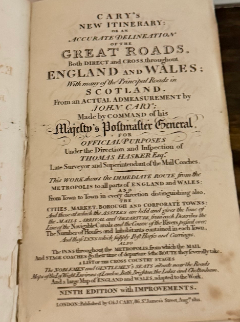 1821 Cary’s New Itinerary (Ninth Edition)