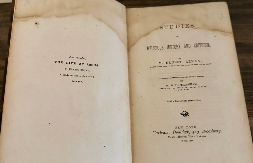 1864 Ernest Renan – The Life of Jesus & Studies of Religious History (1864)