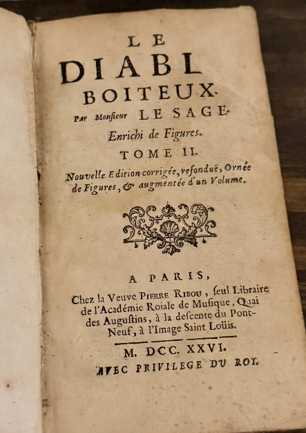 1726 Le Diable Boiteux (The Lame Devil), Tome II — Paris Edition, Lesage