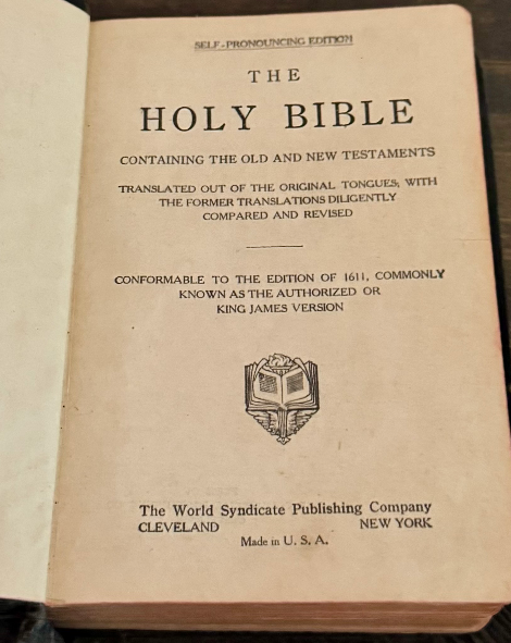 Antique King James Bible – Self-Pronouncing KJV
