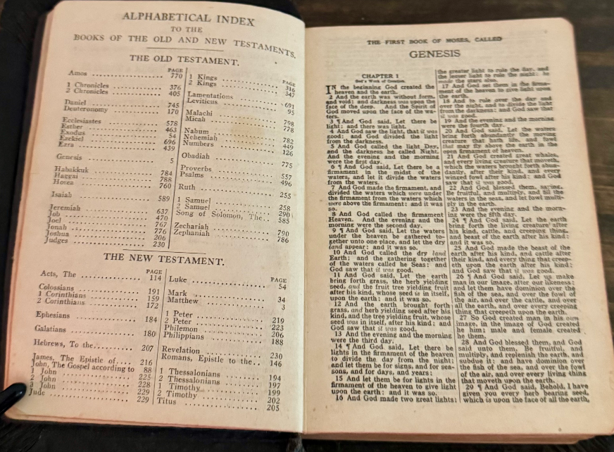 Antique King James Bible – Self-Pronouncing KJV