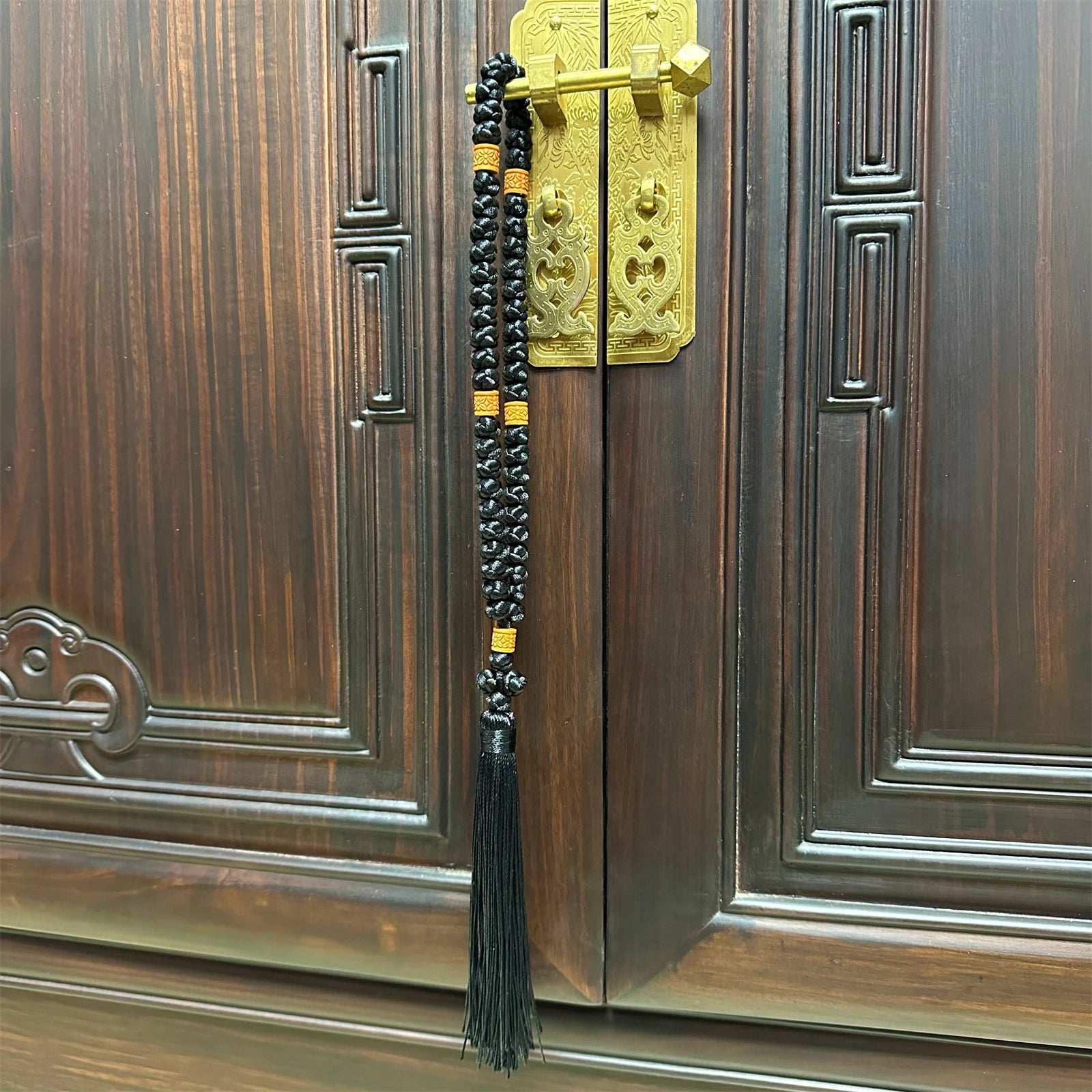 Christian 50-knot Prayer Rope & Prayer Rope Polyester Protection Blessing Cross Charm With Tassel Handmade Bracelets Car Hanging