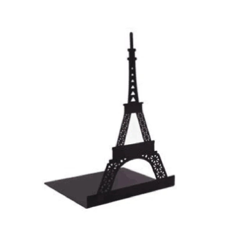 Stylish Premium Metal Bookends Creative Hollow-out Art Landmark Book Stands Creative Gift Non-Slip Bookends Book Support