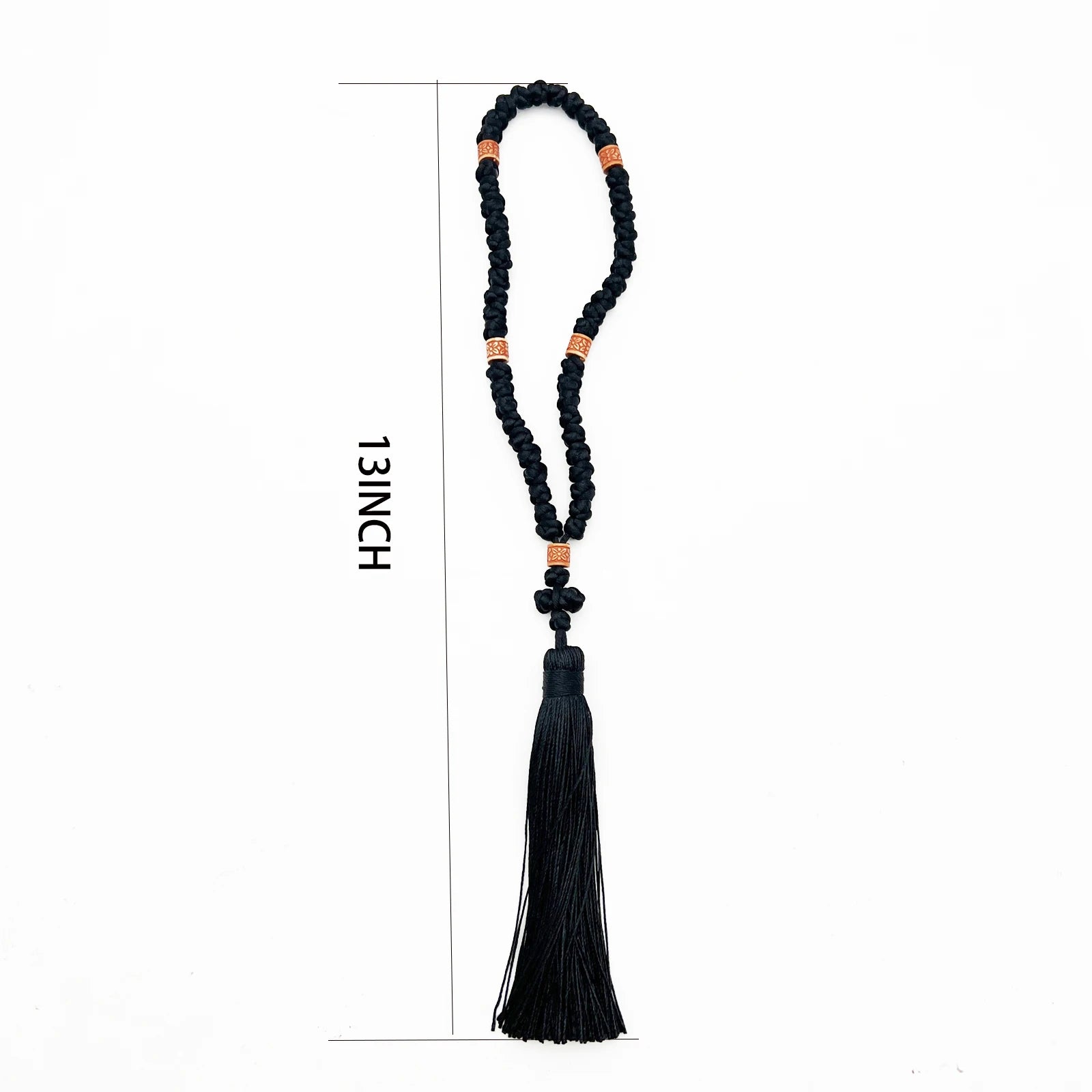 Christian 50-knot Prayer Rope & Prayer Rope Polyester Protection Blessing Cross Charm With Tassel Handmade Bracelets Car Hanging