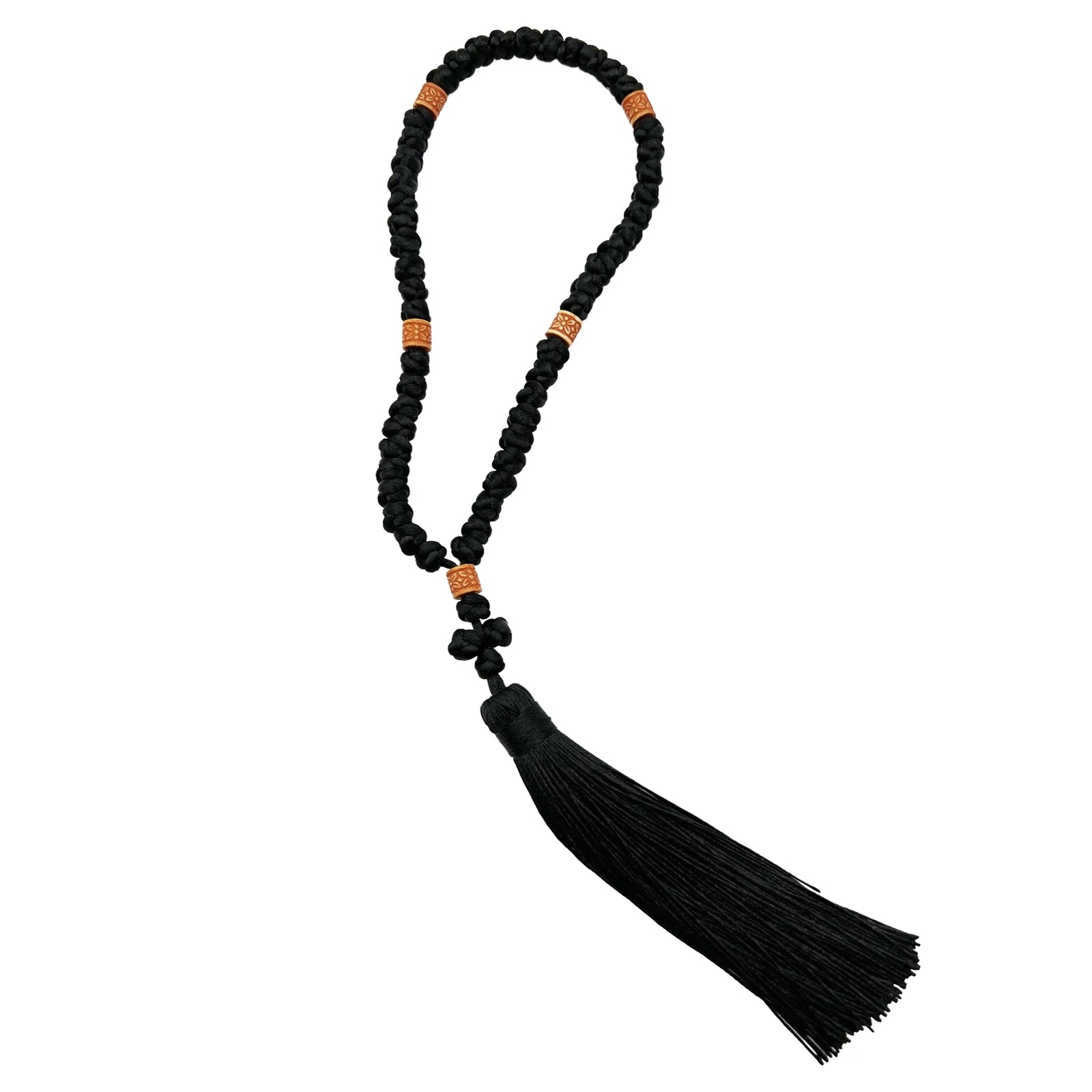 Christian 50-knot Prayer Rope & Prayer Rope Polyester Protection Blessing Cross Charm With Tassel Handmade Bracelets Car Hanging