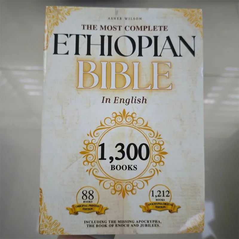 The Ethiopian Bible (English Version): Contains 1300 volumes and is the complete English version of the Ethiopian Bible